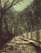 Atkinson Grimshaw Tree Shadows on the Park Wall,Roundhay Park Leeds USA oil painting artist